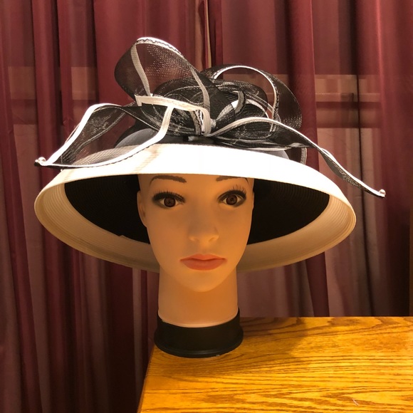 black and white church hats